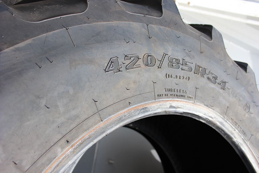 Tractor tyre marking